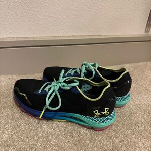 Under Armour Women’s Black Athletic Shoes with Teal & Pink Accents